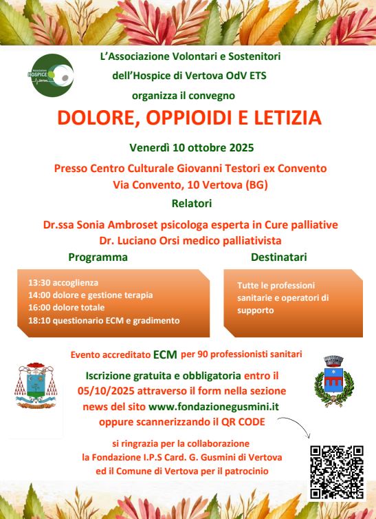 Immagine che raffigura Convegno: Dolore, Oppioidi e Letizia
