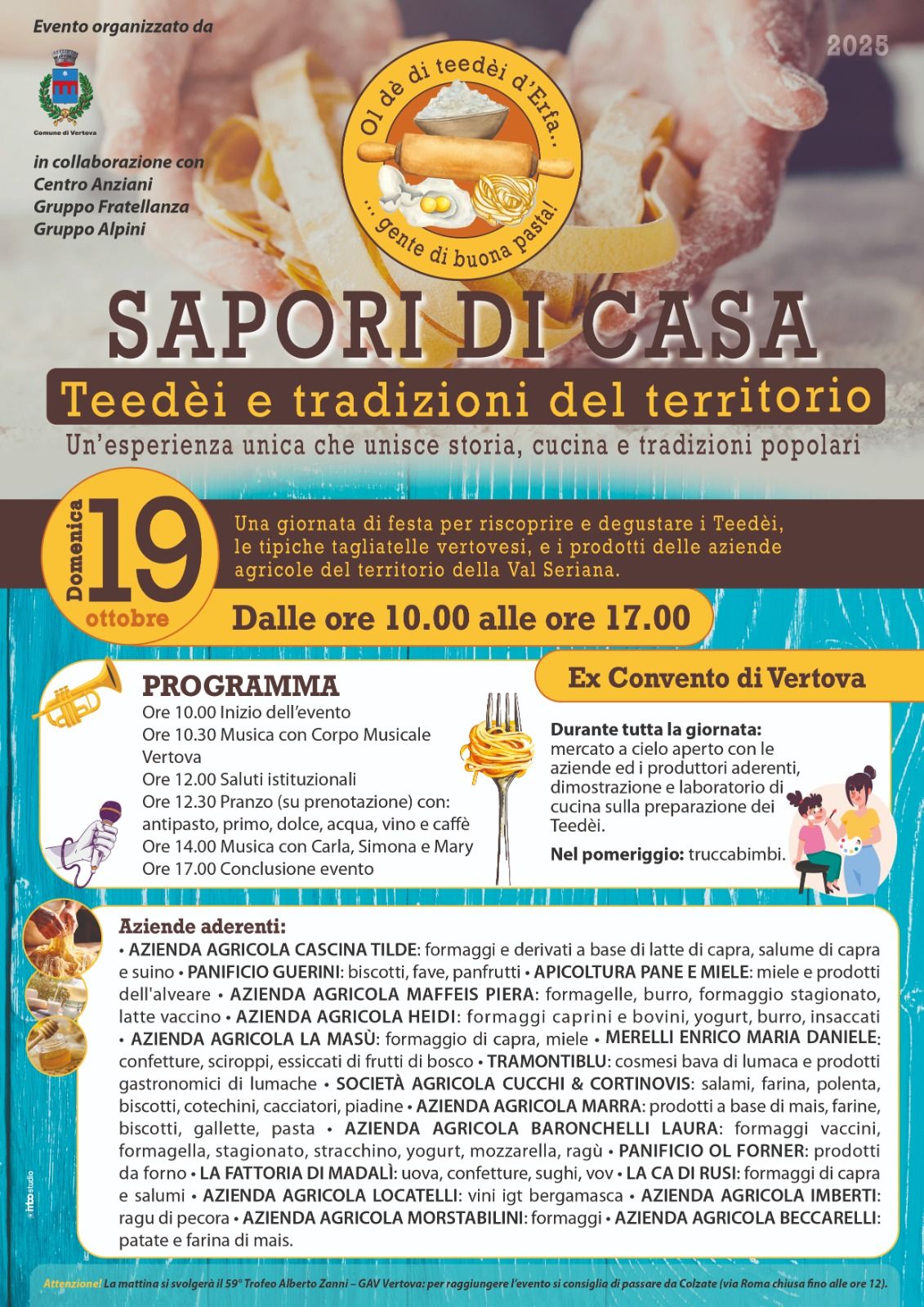 Un evento tra tradizione e innovazione per celebrare le radici culturali di Vertova e aprirle al territorio.

Domenica 19 ottobre 2025