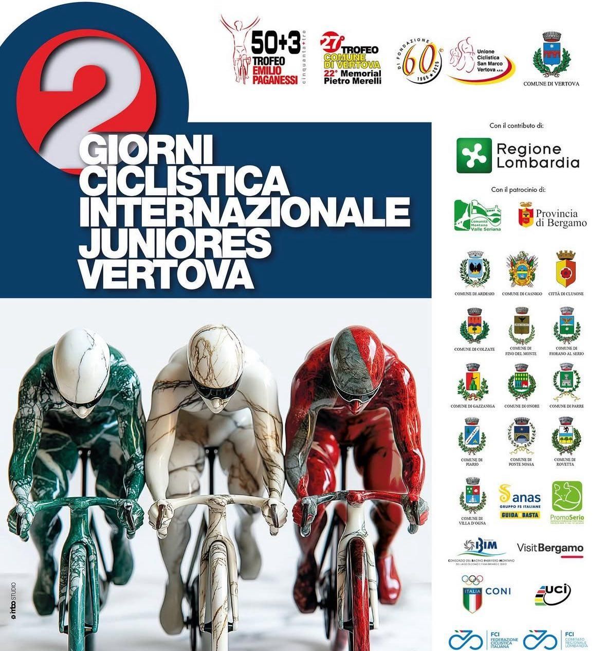 53esima edizione della 2 Giorni ciclistica Internazionale Juniores Vertova:  27° Trofeo Comune di Vertova – 22° Memorial Pietro Merelli e il 53° Trofeo Emilio Paganessi, programma sabato 30 e domenica 31 agosto 2025