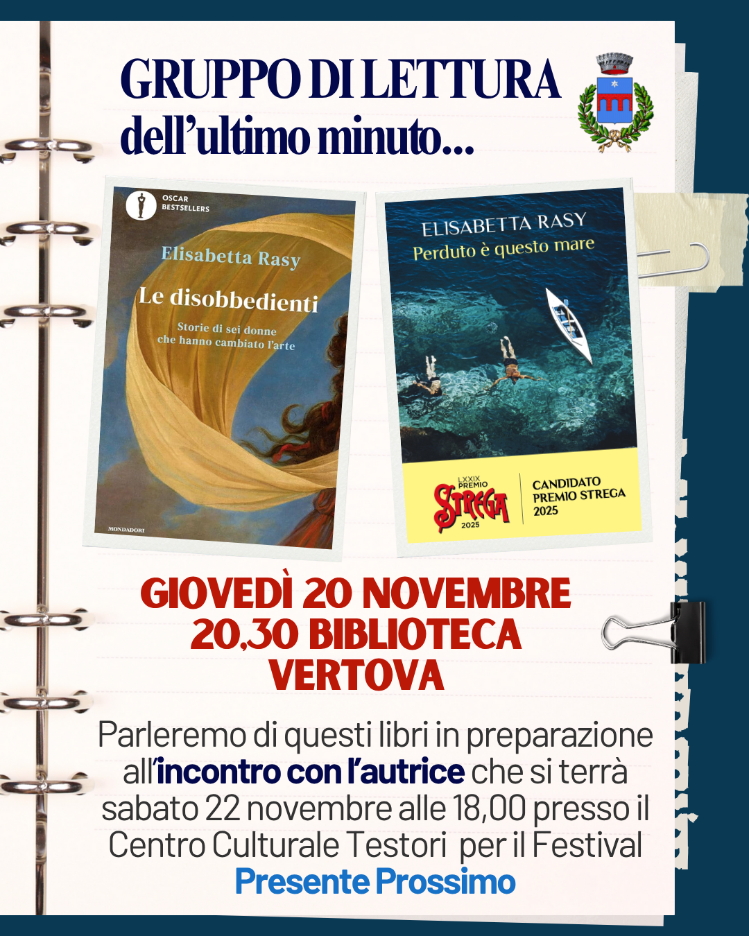 Gruppo di lettura per conoscere l'autrice Elisabetta Rasy 